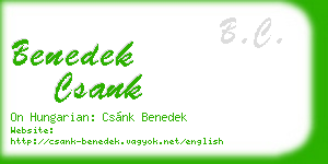 benedek csank business card
